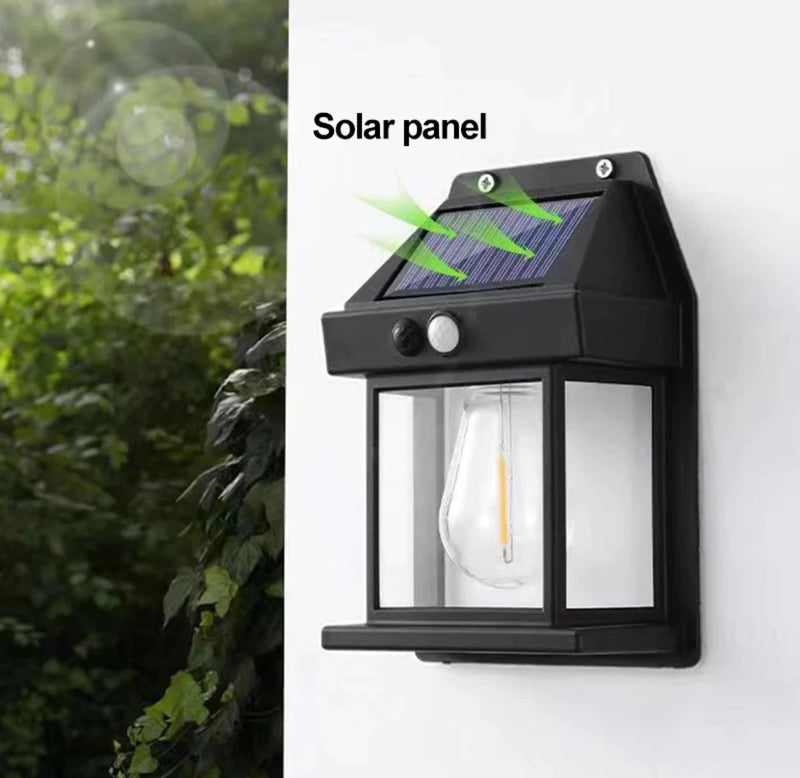 Arandela Solar - iluminação feita com lâmpada