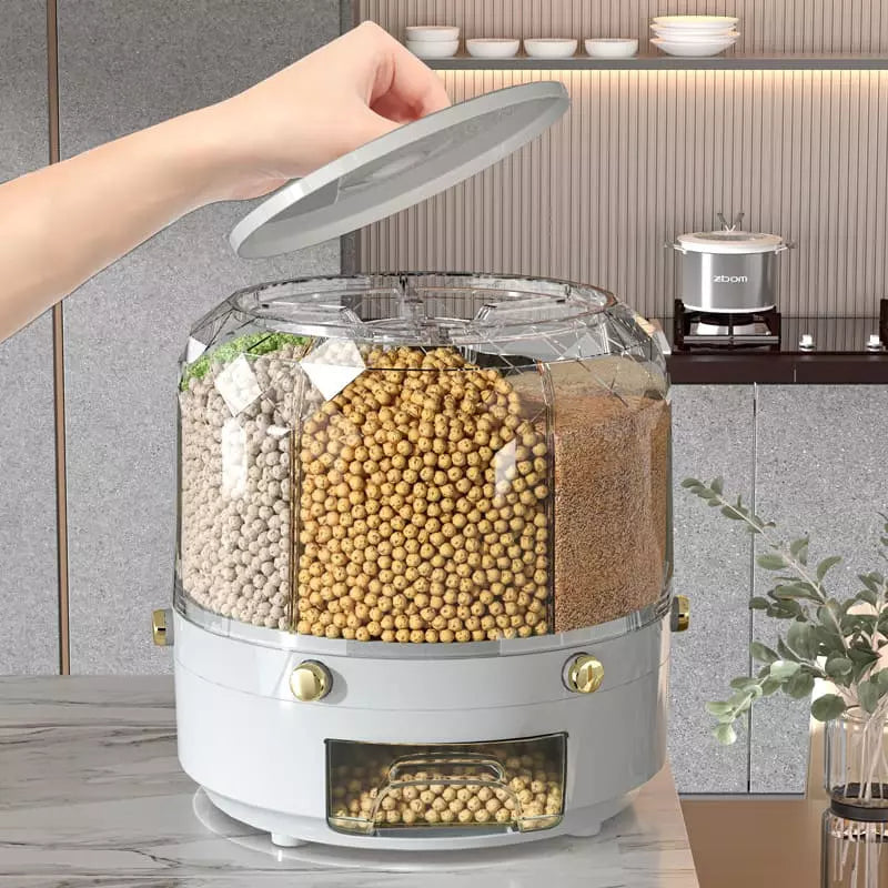 Dispenser Organizador de Grãos, Cereais e Alimentos - Dispensador Giratório